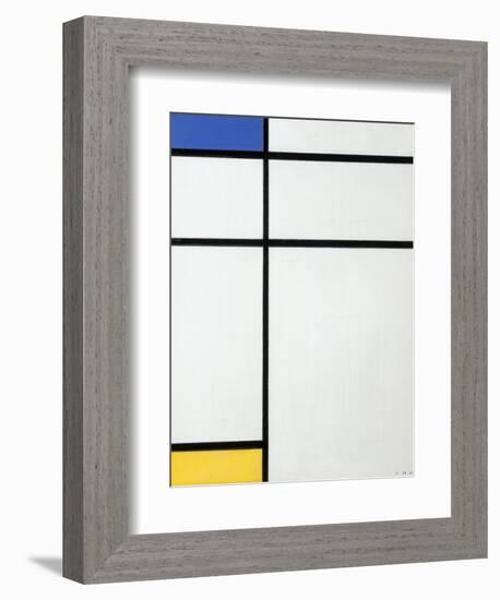 Composition Blue, Yellow and White, 1936-Piet Mondrian-Framed Giclee Print