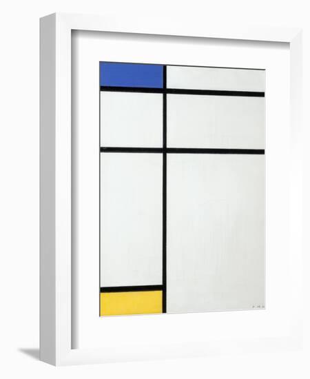 Composition Blue, Yellow and White, 1936-Piet Mondrian-Framed Giclee Print