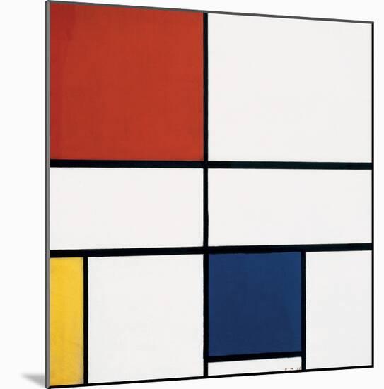 Composition C (no.III), with Red, Yellow and Blue, 1935-Piet Mondrian-Mounted Art Print