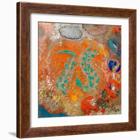 Composition. Fleurs sans Vase. Peinture De Odilon Redon (1840-1916), Huile Sur Toile, Vers 1905. Ar-Odilon Redon-Framed Giclee Print