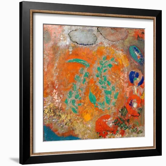 Composition. Fleurs sans Vase. Peinture De Odilon Redon (1840-1916), Huile Sur Toile, Vers 1905. Ar-Odilon Redon-Framed Giclee Print