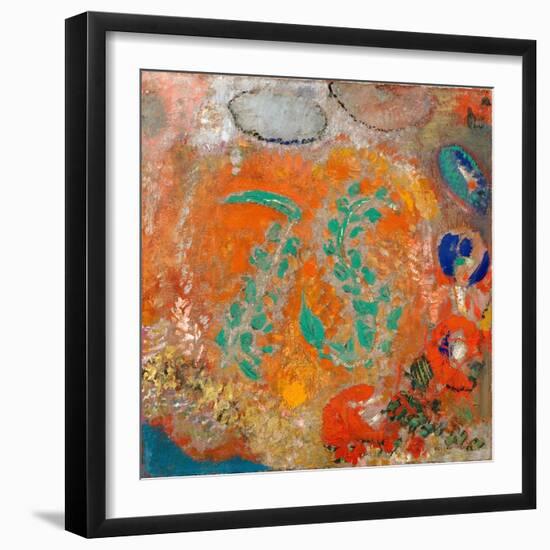 Composition. Fleurs sans Vase. Peinture De Odilon Redon (1840-1916), Huile Sur Toile, Vers 1905. Ar-Odilon Redon-Framed Giclee Print