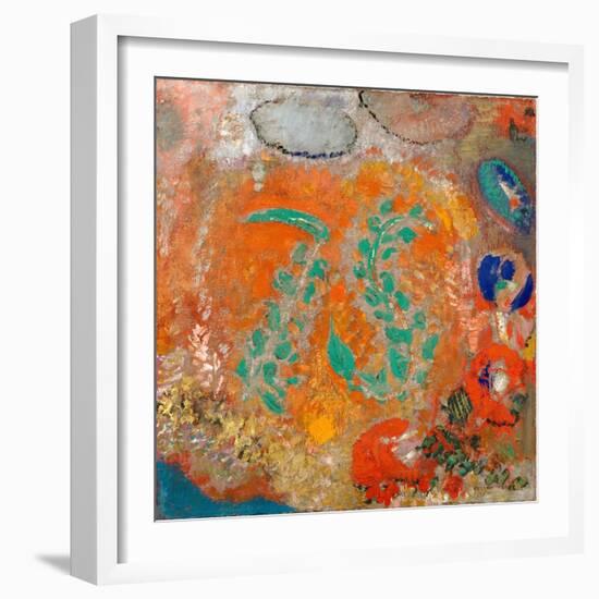 Composition. Fleurs sans Vase. Peinture De Odilon Redon (1840-1916), Huile Sur Toile, Vers 1905. Ar-Odilon Redon-Framed Giclee Print