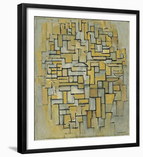 Composition in Brown and Gray (Gemälde no. II : Composition no. IX : Compositie 5), 1913-Piet Mondrian-Framed Art Print