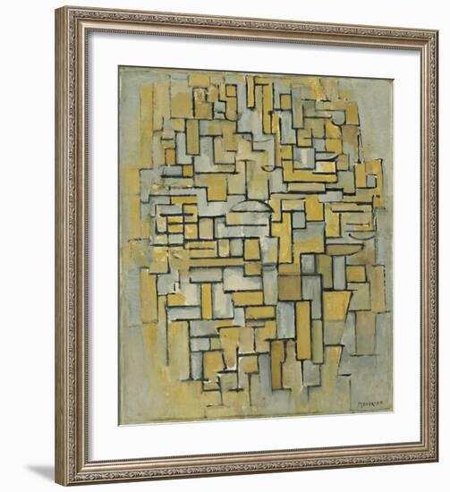 Composition in Brown and Gray (Gemälde no. II : Composition no. IX : Compositie 5), 1913-Piet Mondrian-Framed Art Print