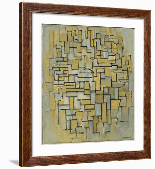 Composition in Brown and Gray (Gemälde no. II : Composition no. IX : Compositie 5), 1913-Piet Mondrian-Framed Art Print