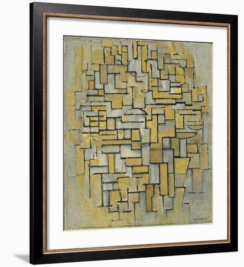 Composition in Brown and Gray (Gemälde no. II : Composition no. IX : Compositie 5), 1913-Piet Mondrian-Framed Art Print