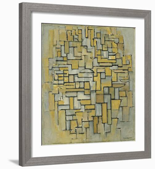 Composition in Brown and Gray (Gemälde no. II : Composition no. IX : Compositie 5), 1913-Piet Mondrian-Framed Art Print