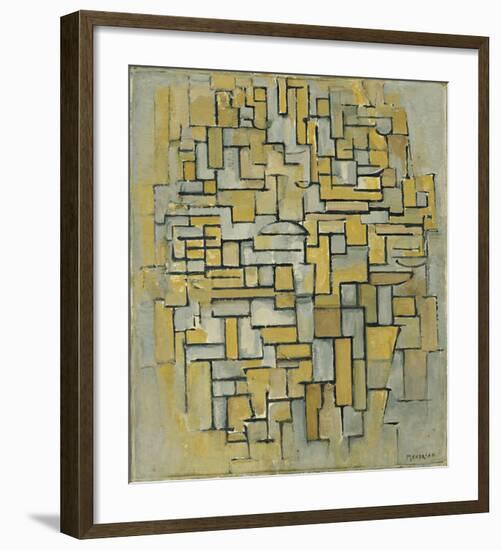 Composition in Brown and Gray (Gemälde no. II : Composition no. IX : Compositie 5), 1913-Piet Mondrian-Framed Art Print