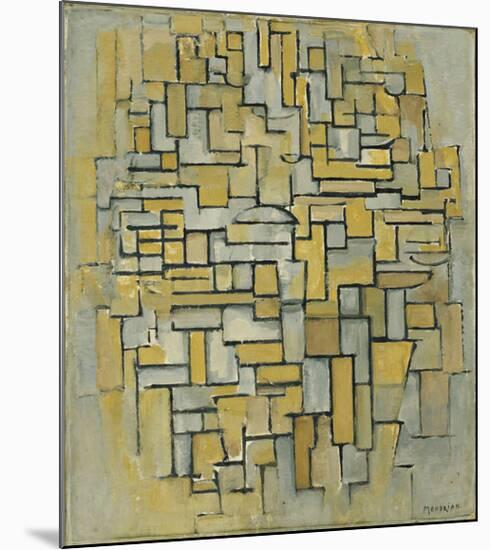 Composition in Brown and Gray (Gemälde no. II : Composition no. IX : Compositie 5), 1913-Piet Mondrian-Mounted Art Print