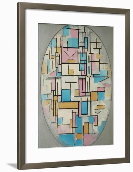 Composition in Oval with Color Planes 1, 1914-Piet Mondrian-Framed Art Print