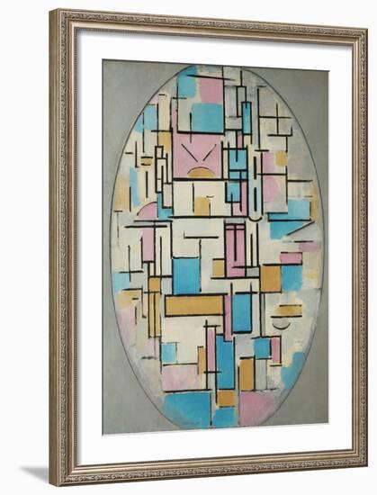 Composition in Oval with Color Planes 1, 1914-Piet Mondrian-Framed Art Print