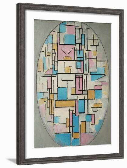 Composition in Oval with Color Planes 1, 1914-Piet Mondrian-Framed Art Print