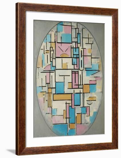 Composition in Oval with Color Planes 1, 1914-Piet Mondrian-Framed Art Print