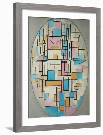 Composition in Oval with Color Planes 1, 1914-Piet Mondrian-Framed Art Print