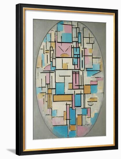 Composition in Oval with Color Planes 1, 1914-Piet Mondrian-Framed Art Print