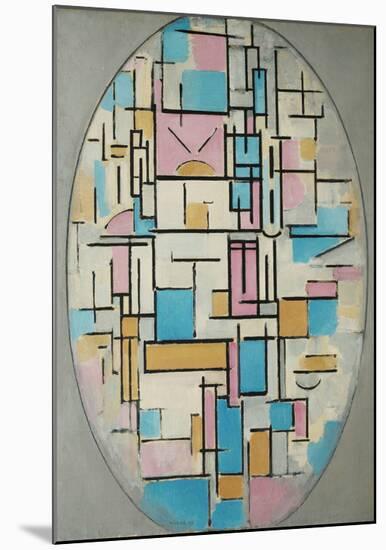 Composition in Oval with Color Planes 1, 1914-Piet Mondrian-Mounted Art Print