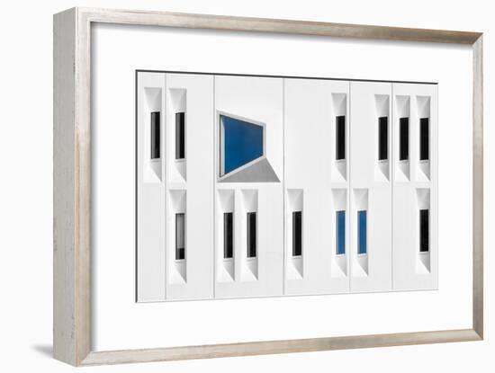 Composition in White, Black and Blue-Michiel Hageman-Framed Photographic Print