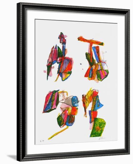 Composition IX-Daniel Humair-Framed Serigraph