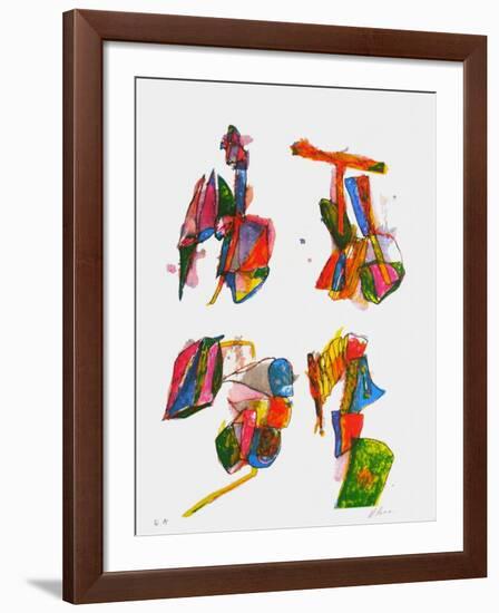 Composition IX-Daniel Humair-Framed Serigraph