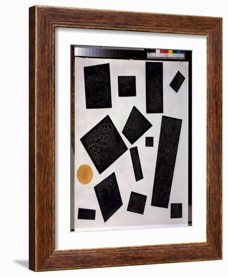 Composition of Suprematism. 1915 (Oil on Canvas)-Kazimir Severinovich Malevich-Framed Giclee Print