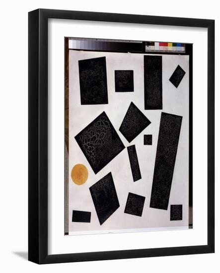 Composition of Suprematism. 1915 (Oil on Canvas)-Kazimir Severinovich Malevich-Framed Giclee Print