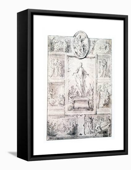 Composition Sketch, C1513-1540-Parmigianino-Framed Premier Image Canvas