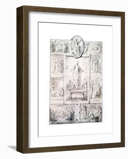 Composition Sketch, C1513-1540-Parmigianino-Framed Giclee Print