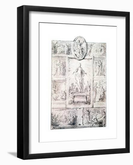 Composition Sketch, C1513-1540-Parmigianino-Framed Giclee Print