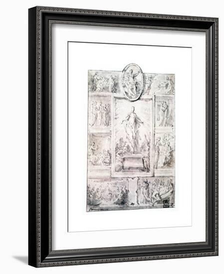 Composition Sketch, C1513-1540-Parmigianino-Framed Giclee Print