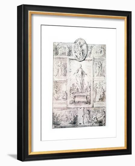 Composition Sketch, C1513-1540-Parmigianino-Framed Giclee Print