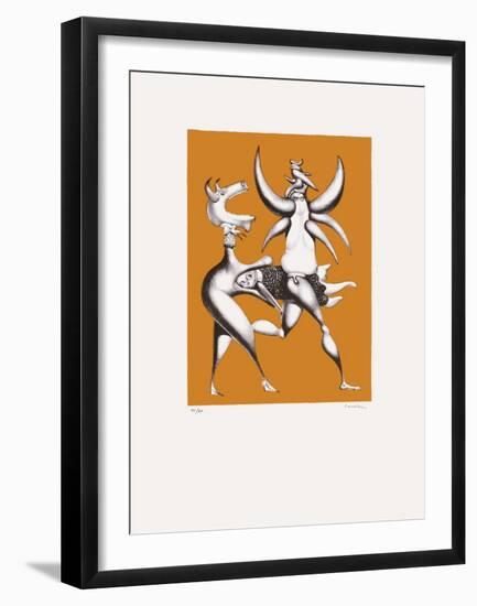 Composition Surrealiste IV-Jules Perahim-Framed Limited Edition