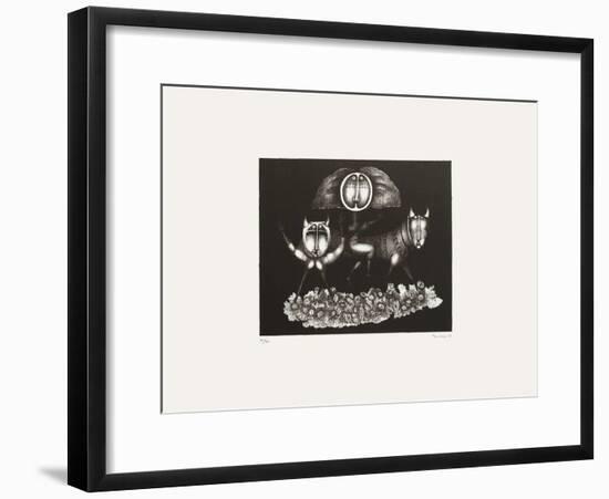 Composition Surrealiste VI-Jules Perahim-Framed Limited Edition