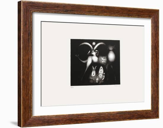 Composition Surrealiste VII-Jules Perahim-Framed Limited Edition