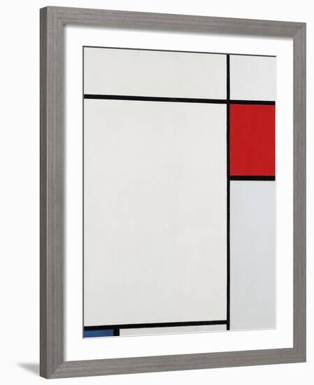 Composition with Blue and Grey, 1927-Piet Mondrian-Framed Premium Giclee Print