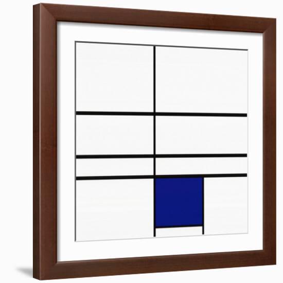 Composition with Blue, c.1935-Piet Mondrian-Framed Serigraph