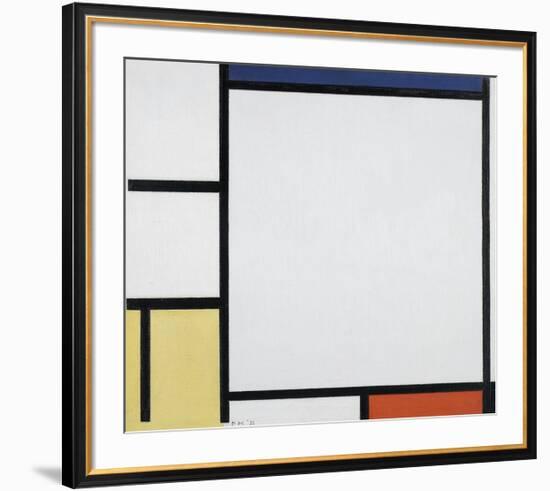 Composition with Blue, Red, Yellow and Black-Piet Mondrian-Framed Premium Giclee Print