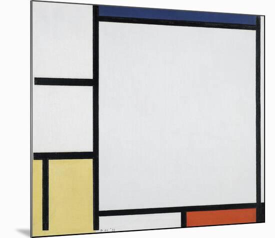 Composition with Blue, Red, Yellow and Black-Piet Mondrian-Mounted Premium Giclee Print