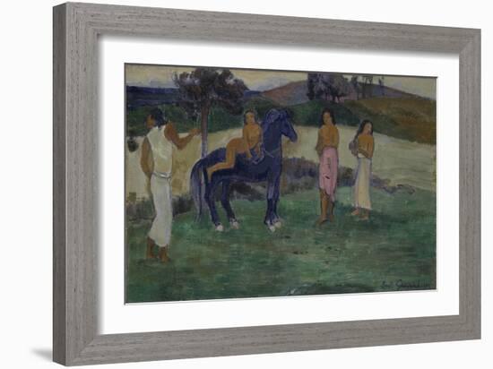 Composition with Figures and a Horse, 1902-Paul Gauguin-Framed Giclee Print