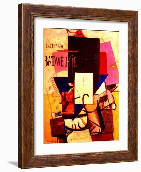 Composition with the Mona Lisa, 1914-Kasimir Malevich-Framed Giclee Print