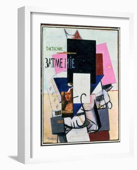 Composition with the Mona Lisa, c.1914-Kasimir Malevich-Framed Giclee Print
