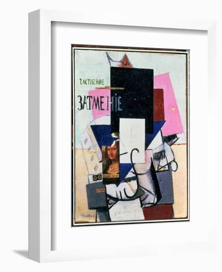 Composition with the Mona Lisa, c.1914-Kasimir Malevich-Framed Premium Giclee Print