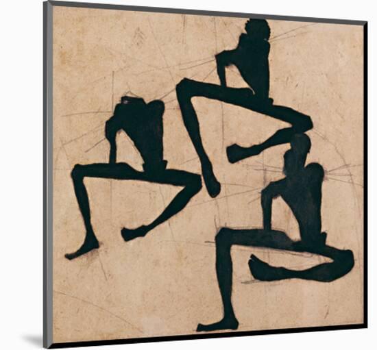 Composition with Three Male Nudes-Egon Schiele-Mounted Art Print