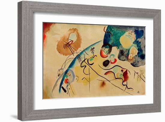 Composition with Trojka Theme, 1911/12-Wassily Kandinsky-Framed Giclee Print