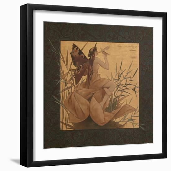 Composition with Winged Nymph Among the Reeds, 1887-Alejandro de Riquer Inglada-Framed Giclee Print