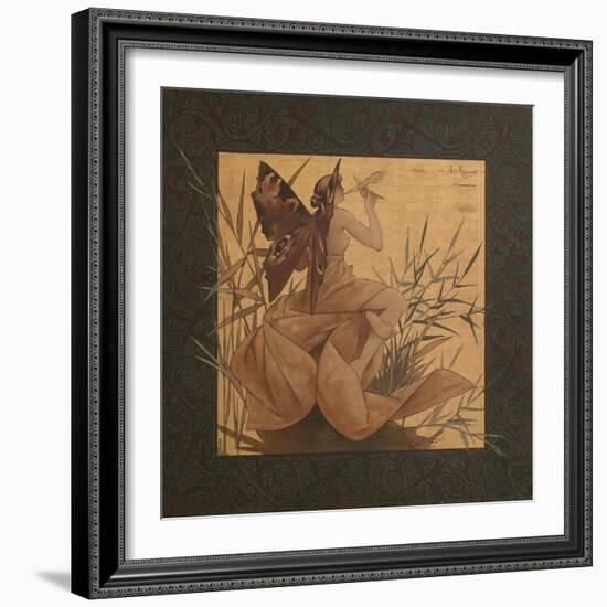 Composition with Winged Nymph Among the Reeds, 1887-Alejandro de Riquer Inglada-Framed Giclee Print
