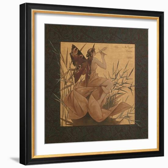 Composition with Winged Nymph Among the Reeds, 1887-Alejandro de Riquer Inglada-Framed Giclee Print