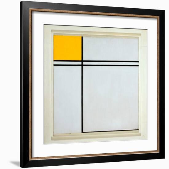 Composition with Yellow and Double Line, 1932-Piet Mondrian-Framed Art Print