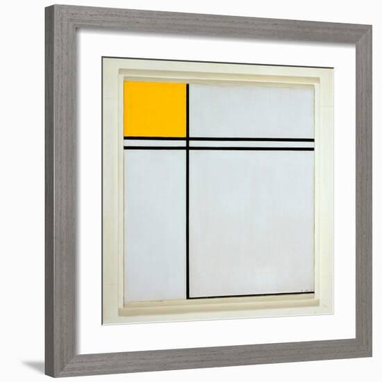 Composition with Yellow and Double Line, 1932-Piet Mondrian-Framed Art Print