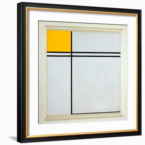 Composition with Yellow and Double Line, 1932-Piet Mondrian-Framed Art Print